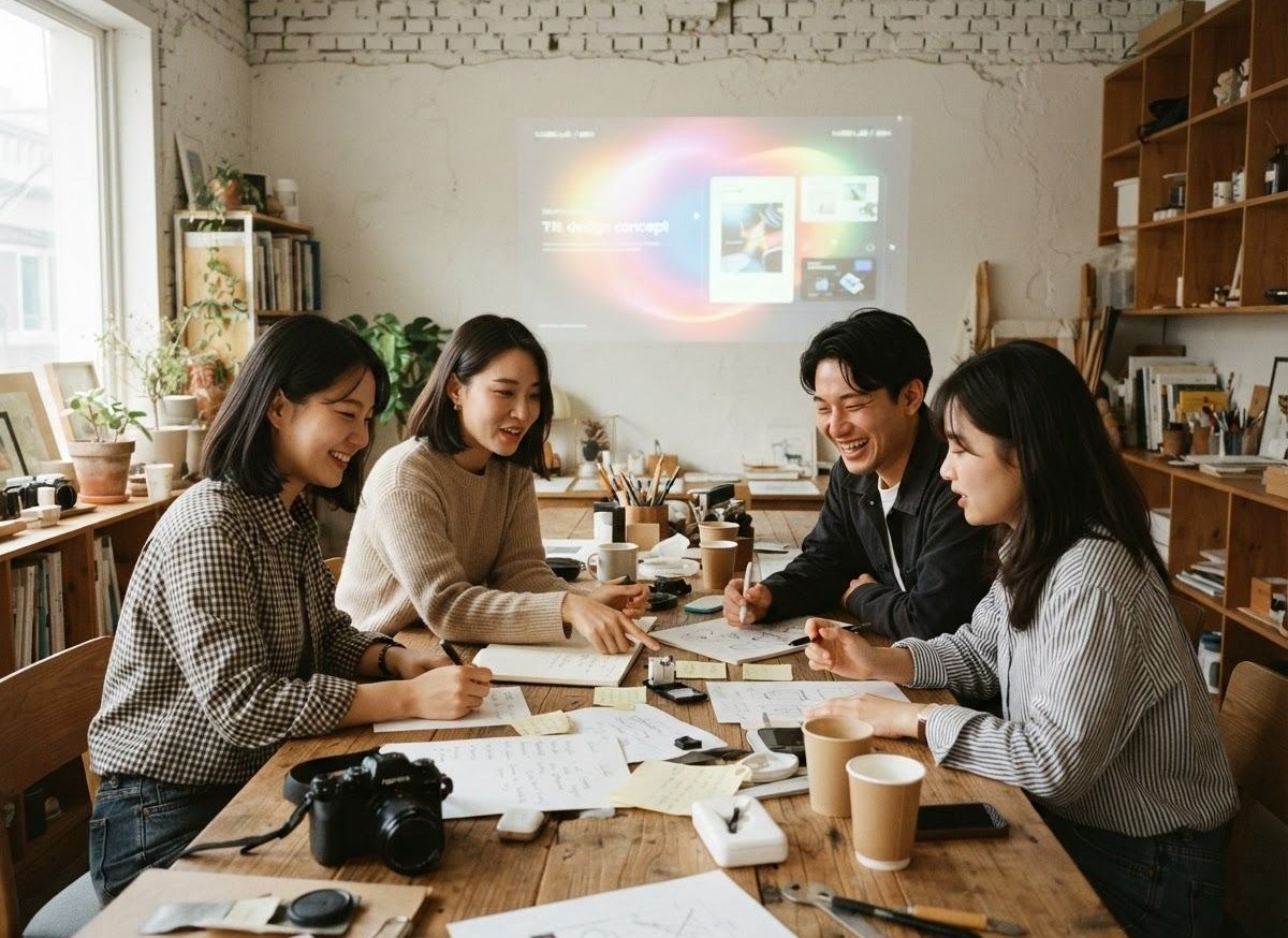 俯拍的长桌晚餐,朋友们围坐在一起