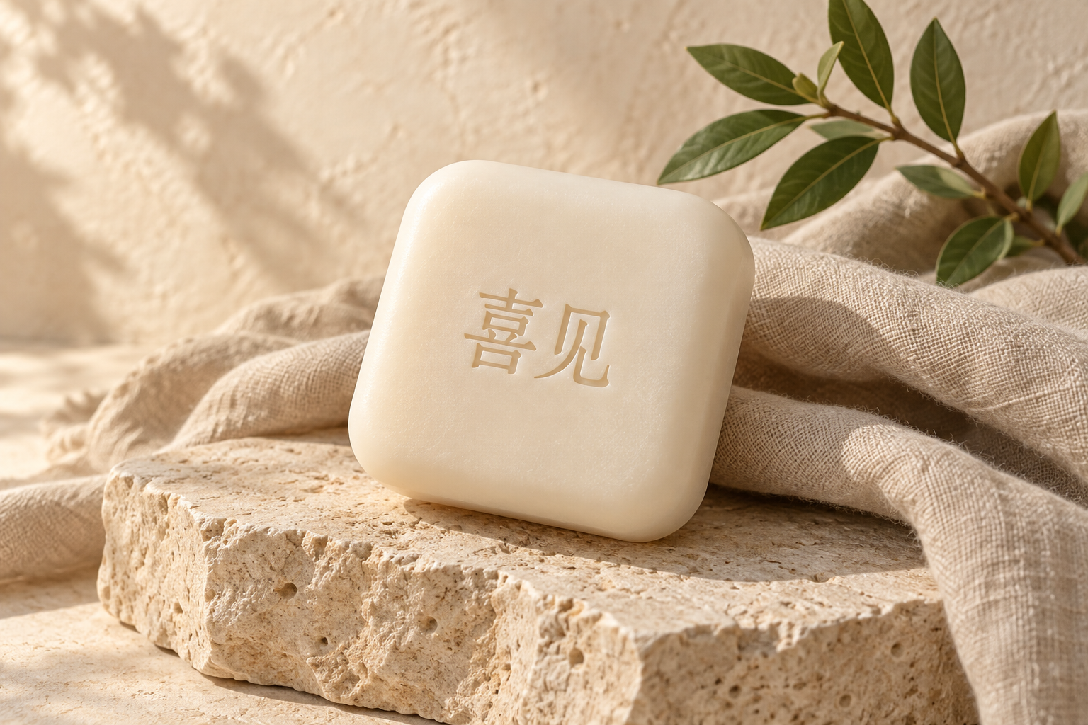 喜见奶白色方形香皂